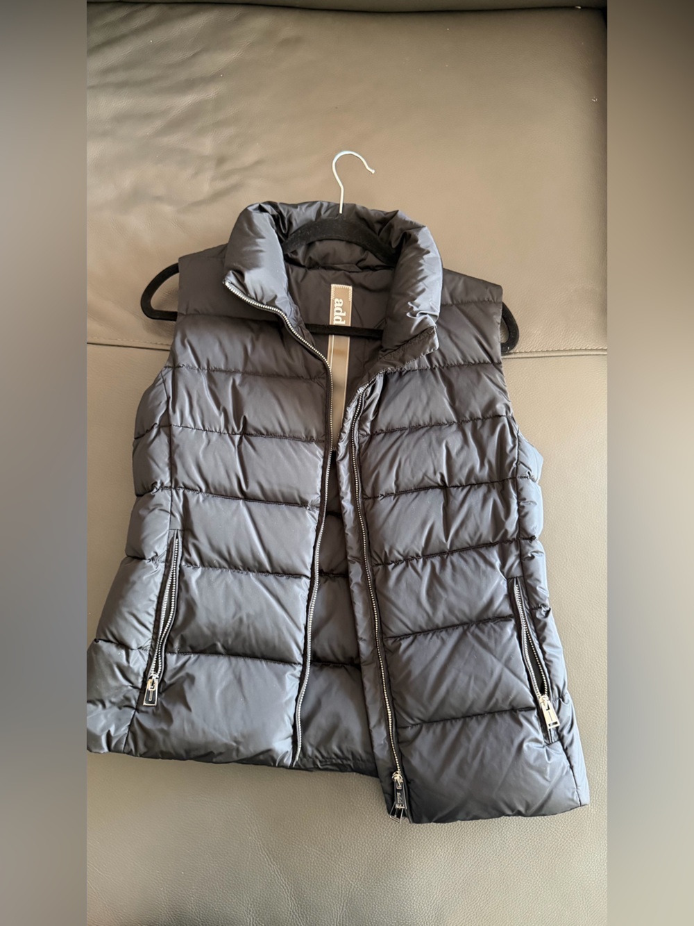 Add Down Quilted Puffer Vest in BLACK